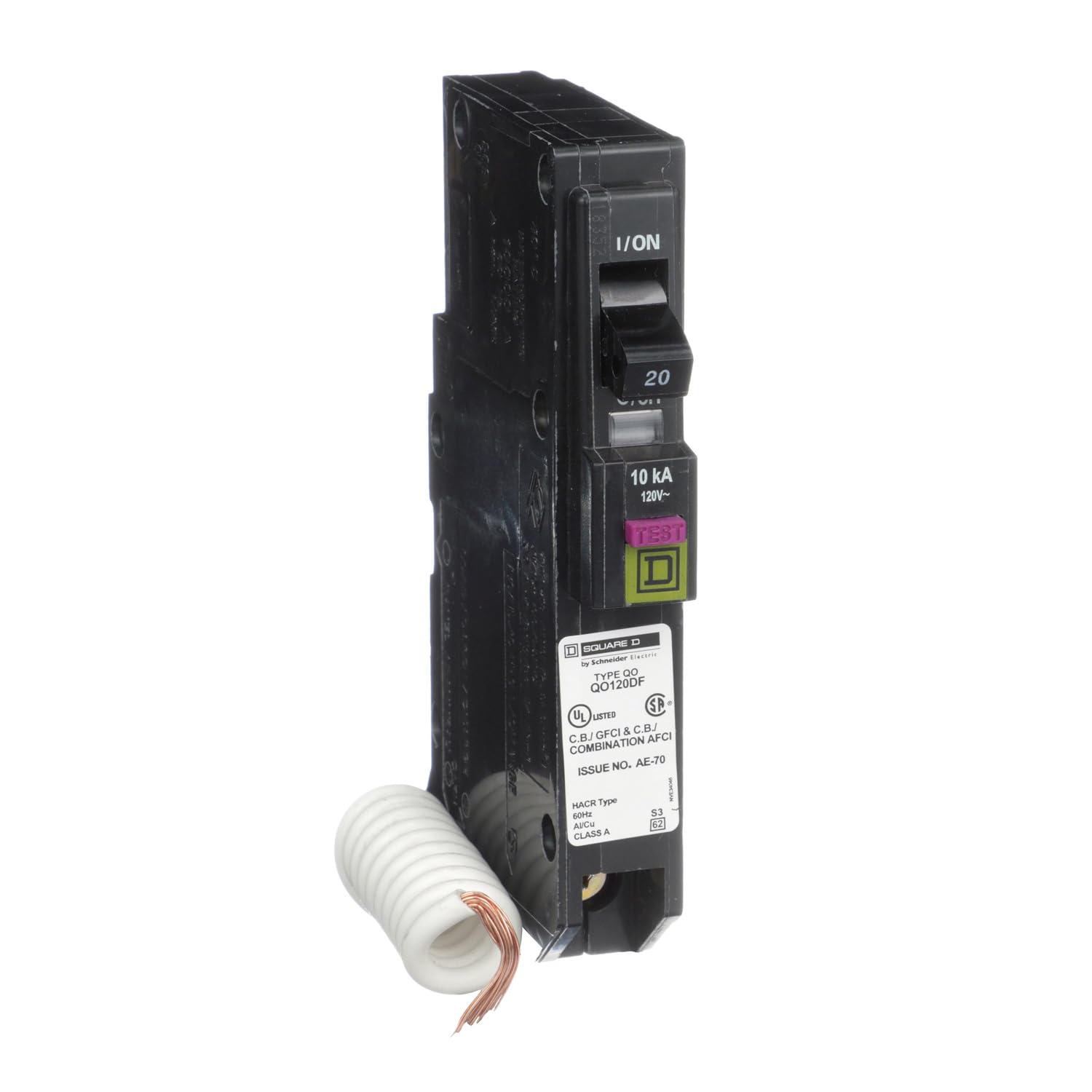 Square D by Schneider Electric Square D - QO120DFC QO 20 Amp Single-Pole Dual Function (CAFCI and GFCI) Circuit Breaker