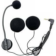 Motorcycle Half Helmet Headphone Microphone with Hardwire and Flexible Cord, 77cm Audio Set for Cardo Intercom Systems, Clear Noise Cancelling Mic RodA