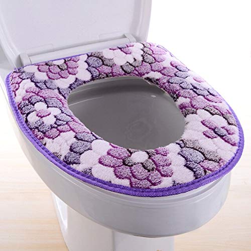 Flower Warm Toilet Cover Seat Lid Top Cover Pad Bathroom Warmer Toilet