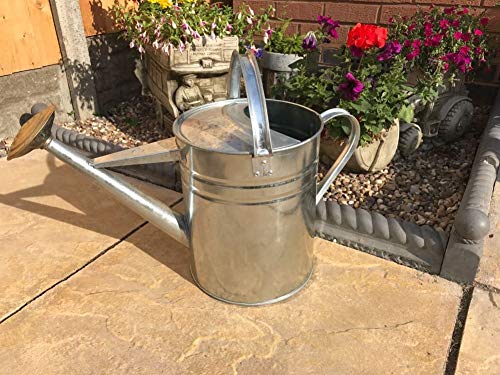 LY Tools GENUINE Galvanised metal WATERING CAN 2 GALLON COMPLETE WITH BRASS ROSE