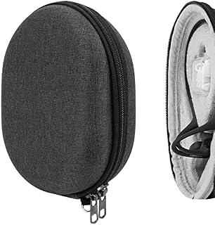 Geekria Shield Headphones Case Compatible with AfterShokz Xtrainerz, Aeropex, Air, AS700, AS800, AS650 Case, Replacement Hard Shell Travel Carrying Bag with Cable Storage (Dark Grey)