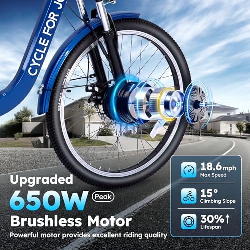 Electric Tricycle for Adults, 7-Speed Electric Trike with