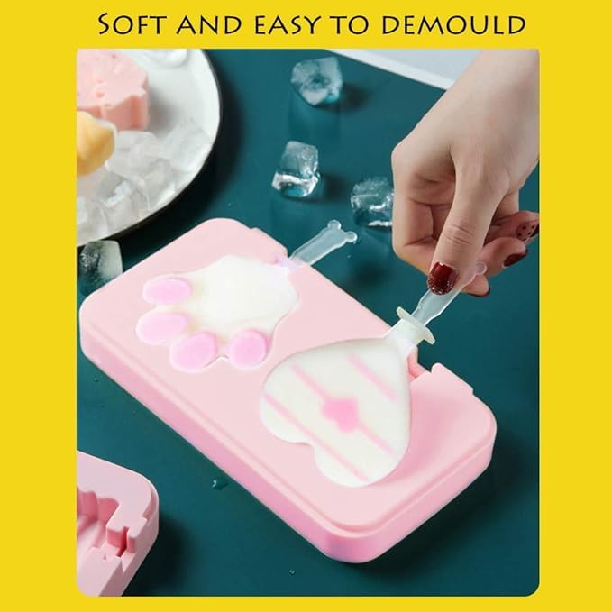 DIY kreative Ice Cream Form wiederverwendbar, 2er-Pack Eisformen, Silikon-Eis am Stiel-Formen-Set mit Deckel, for Erwachsene