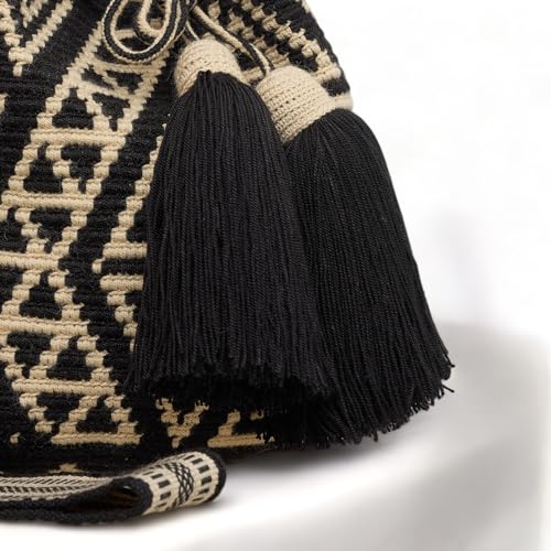 Generic Original WAYUU mochila bag for women, authentic crochet pattern Handmade boho crossbody, Fairtrade Gifts from Colombia, Design 27 - Medium4