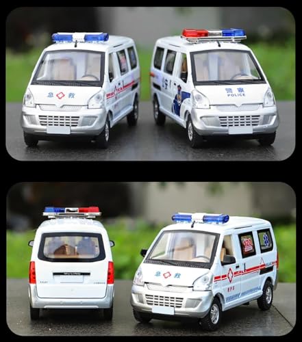 Image of 1:24 Wuling Postal Van Die-cast Car Model - Alloy Metal Mini Pull Back Toy with Sound & Light, Openable Doors, Postal Delivery Mini Ambulance Model Toy for Kids Boys Girls & Collectors (2)