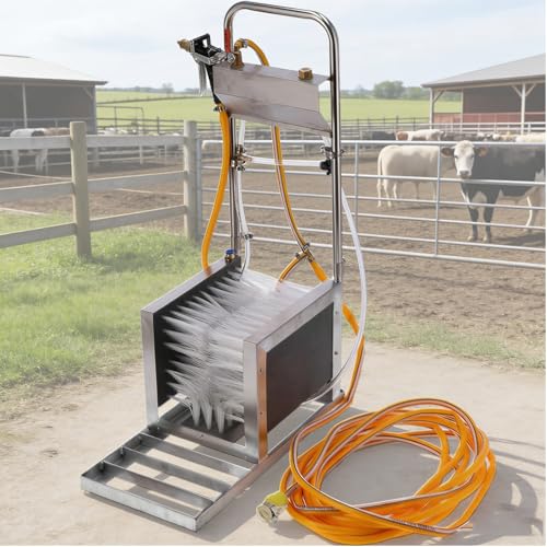 Wsexyy Boot Scrubber, Multifunctional Rain Boot Cleaning Brush with Water Spray Gun, Stainless Steel Shoe Washing Machine, Mud Removal Brushes for Livestock Farm