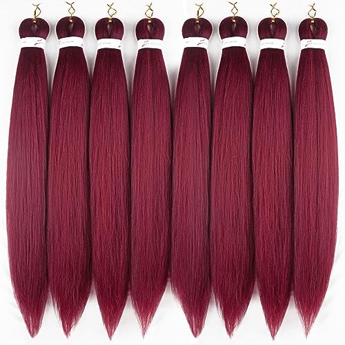 Pre-stretched Braiding Hair Professional Easy Crochet Braid Hair 26 Inch 8 Packs Hot Water Setting Soft Synthetic Braiding Hair(26 inch 900#)
