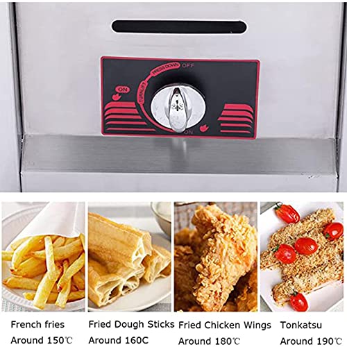 CHUNTIANMEI Professionelle Gas Friteuse, Kommerzieller Friteusen, Edelstahl-fritteuse, Mit Korb Und Temperaturregelung Große Kapazität, Für Restaurantküche, Leicht Zu Reinigen – Bild 8