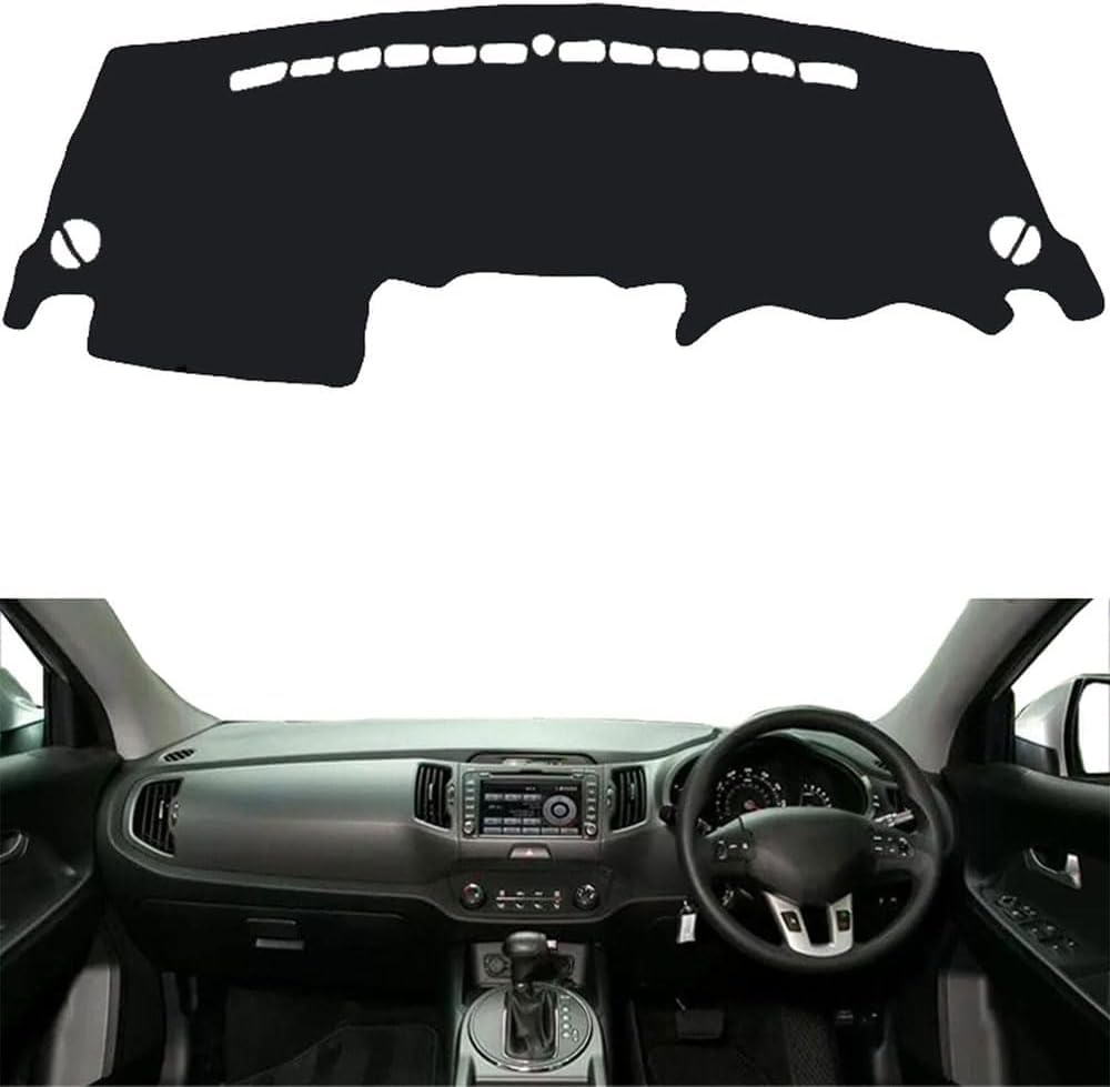 ZhangXD Car Dashboard Cover for Kia Sportage 2011-2015, Non-Slip Dash Board Sun Shield Protector Anti-Glare Anti Dust Interior Accessories