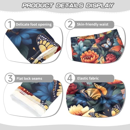 Kids High Waist Butterfly Peony Flower Leggings for Toddler Girls 4T 202b25703