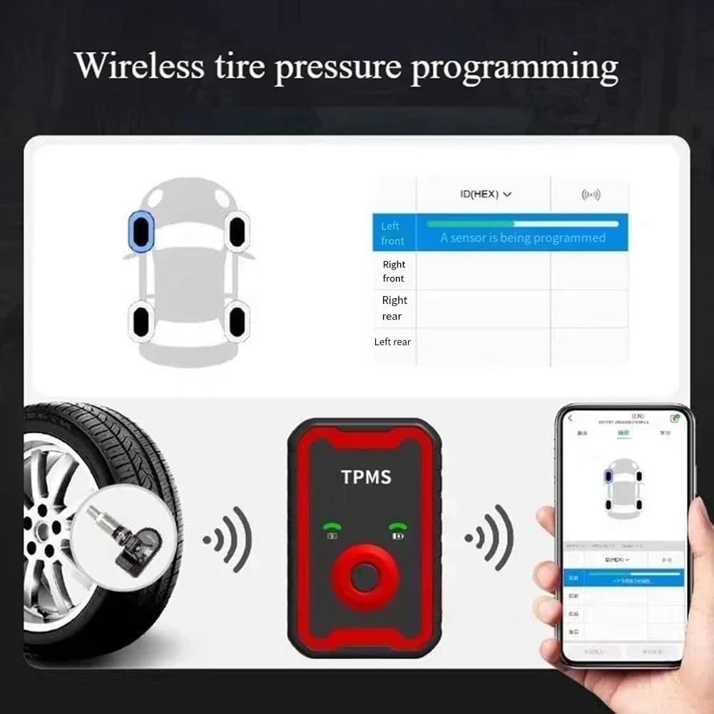 ISTOVO Sensores TPMS Programables 2 en 1 433 MHz + 315 MHz. Admite Programación con Herramienta para TELÉFONO Celular