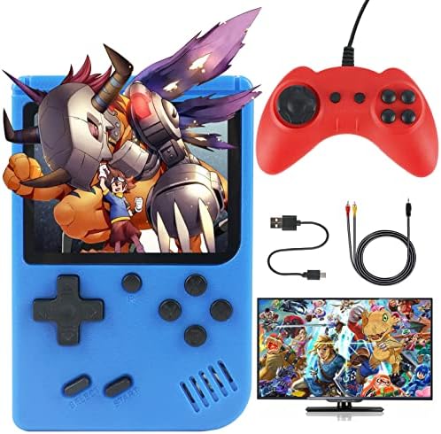 Retro Handheld Game Console, 500 Games Portable Hand Held Video Game for Kids & Adult Classical FC Games with 3.0-Inch Screen Rechargeable Battery Handheld Gaming Two Players Support for TV