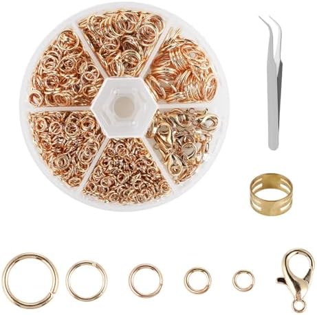 Anellini Per Bigiotteria - Kit 1070 Pezzi Con Moschettoni Per Creazioni Fai-Da-Te - Foto 14