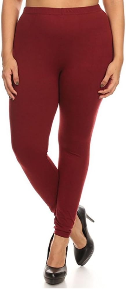 ShoSho Women's Plus Size Basic Black Leggings