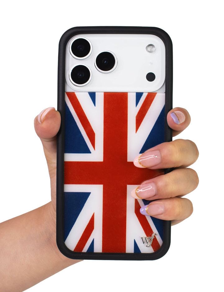 Image of Wildflower Cases - Compatible with iPhone 16 | Protective Black Bumper, 4ft Drop Test Certified, Women Owned Small Business | UK British Flag Vintage London y2k Trendy | Union Jack