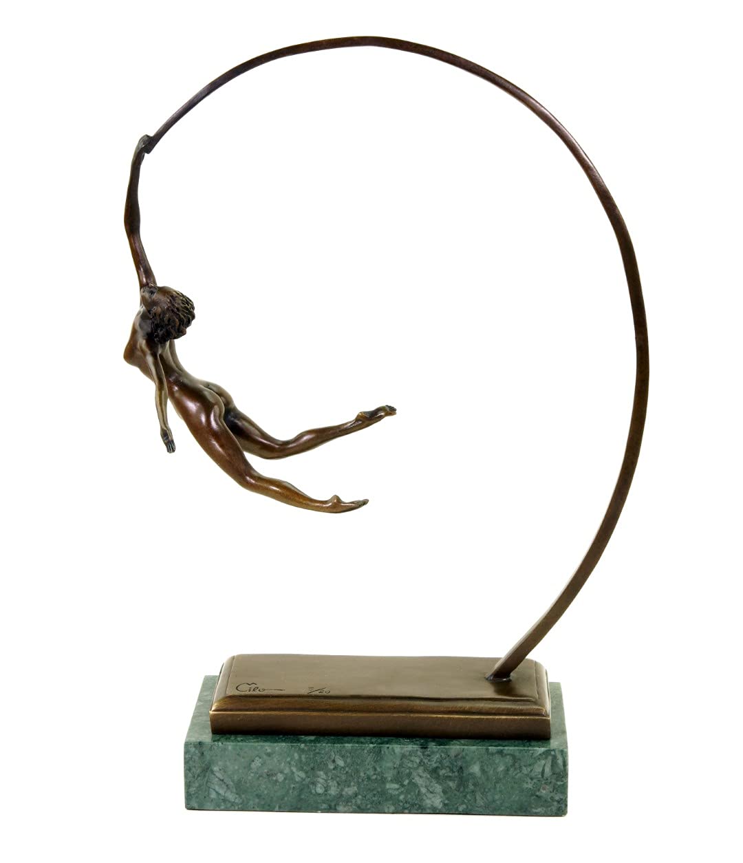 Kunst & Ambiente - Leichtigkeit des Seins - signiert Milo - Limitierte Bronzestatue - limitiert - nummeriert - Frauenakt aus Bronze - braun - Skulpturen online kaufen - Modern Art