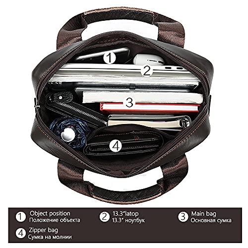 Leather men's shoulder bag head leather handbag 9.7 inch tablet briefcase4