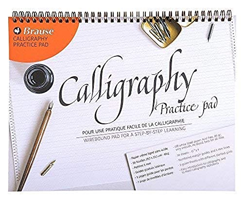 Bloc calligraphie Brause 96450B spirale 50f lignées crème A4 - 3