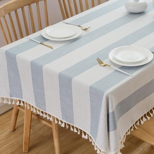 TruDelve Navy Blue and White Striped Rectangle...