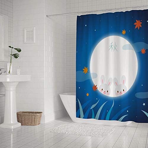 Rideau de douche polyester avec crochets pour baignoire 180x180 cm - 3
