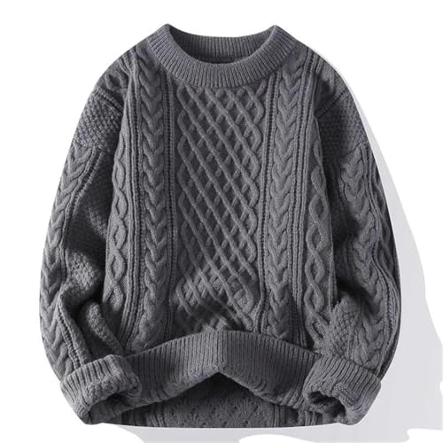 Men Autumn Winter Sweater Vintage O Neck Solid Color Knitted Pullovers Loose Harajuku Retro Knitting Pullover Sweaters2