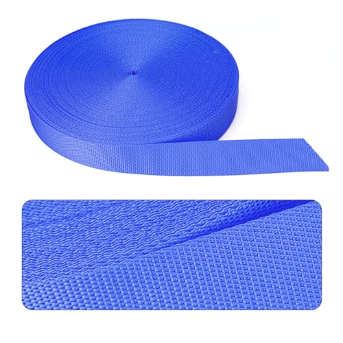 Image of Nylon Webbing 1 Inch 1.5 Inch, Heavy Duty Nylon Webbing Strap 12 Yard,Durable Strapping for Indoor or Outdoor Gear, DIY Crafting, Repairing (Dark Blue, 1 inch-12 Yard)