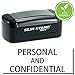 Pre-Inked Personal Confidential Stamp (Blue Ink)