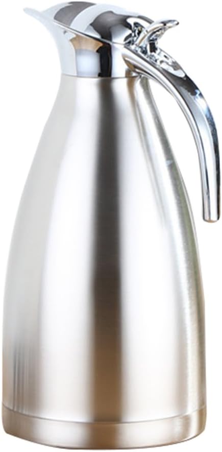 PenGreat 2 Litre Stainless Steel Thermos Coffee Tea Carafe Double Walled Vacuum Insulated Coffee Pot Thermal Jug Leak Proof and Heat Cold Retention
