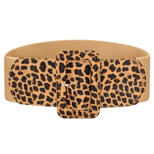 Image of VONMELLI Stretchy Wide Women Belts Elastic Vintage Belts for Women Fashion Ladies Waist Belt for Dress