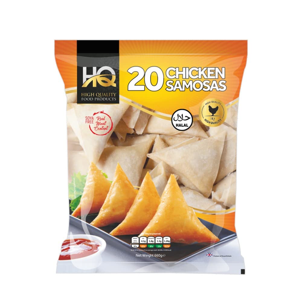 HQ Chicken Samosa | 20Pieces | Home Made | Frozen | Frozen Chicken Samosa | Easy Cook | Crispy Snacks for All Time | Authentic | Indian Origin | 660G