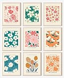 Flower Market Wall Decor Poster Prints, Flower Market Room Decor, Set of 9 UNFRAMED (8''x10''), Flow