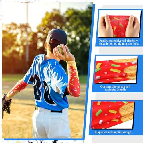 Image of Shyyween 6 Pair Arm Sleeve for Youth Kid Boy | Compression Baseball Drip Arm Sleeve, Cooling Arm Sleeve for Softball Football Basketball, UV Protection, Youth Sports Gift