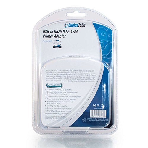C2G Usb To Parallel Printer Cable - Db25 Adapter Connects Printers To Computer Usb Ports - 6Ft Cable With Molded Connectors For Durability - 16899 #TOP4
