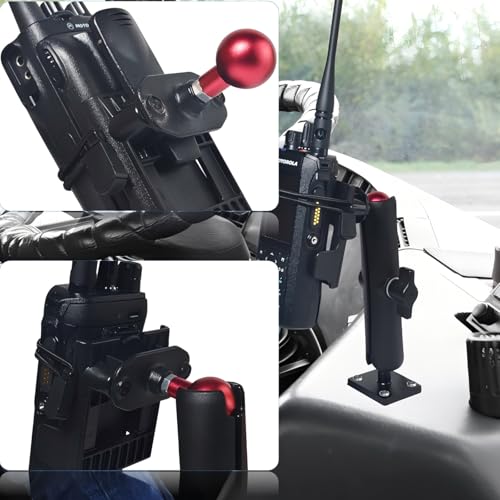 Image of HYS Walkie Talkie with Belt Clip Radio Holder Mount with 1 inch Ball Mount, Secure Radio Holder for Baofeng Motorola Scanner BC75XLT BCD325P2 Two-Way Radio