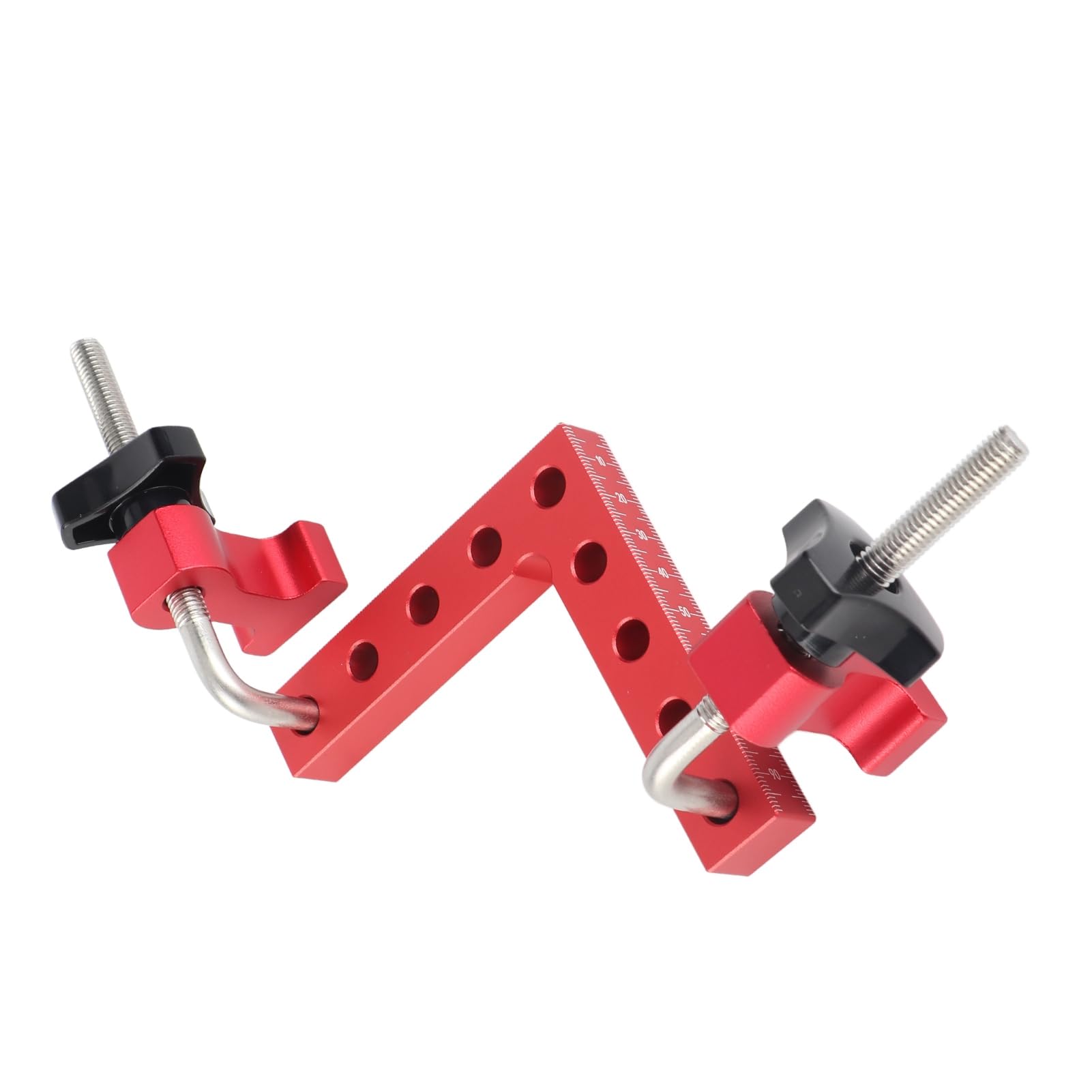 90° Positioning Square Set, Woodworking Right Angle Fixture, Aluminum Alloy Material, Metric Imperial Measurement, Includes Positioning Blocks and Screw Rods, for Accurate Woodwo (100mm)