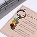 Kvekstio Good Luck Gift, 3 Beads Green Aventurine Citrine Tiger Eye Crystal Keyring Gifts, Confidence Boosting, Good Fortune Charm, Positivity Sending Lucky Gift, Emotional Support for Her