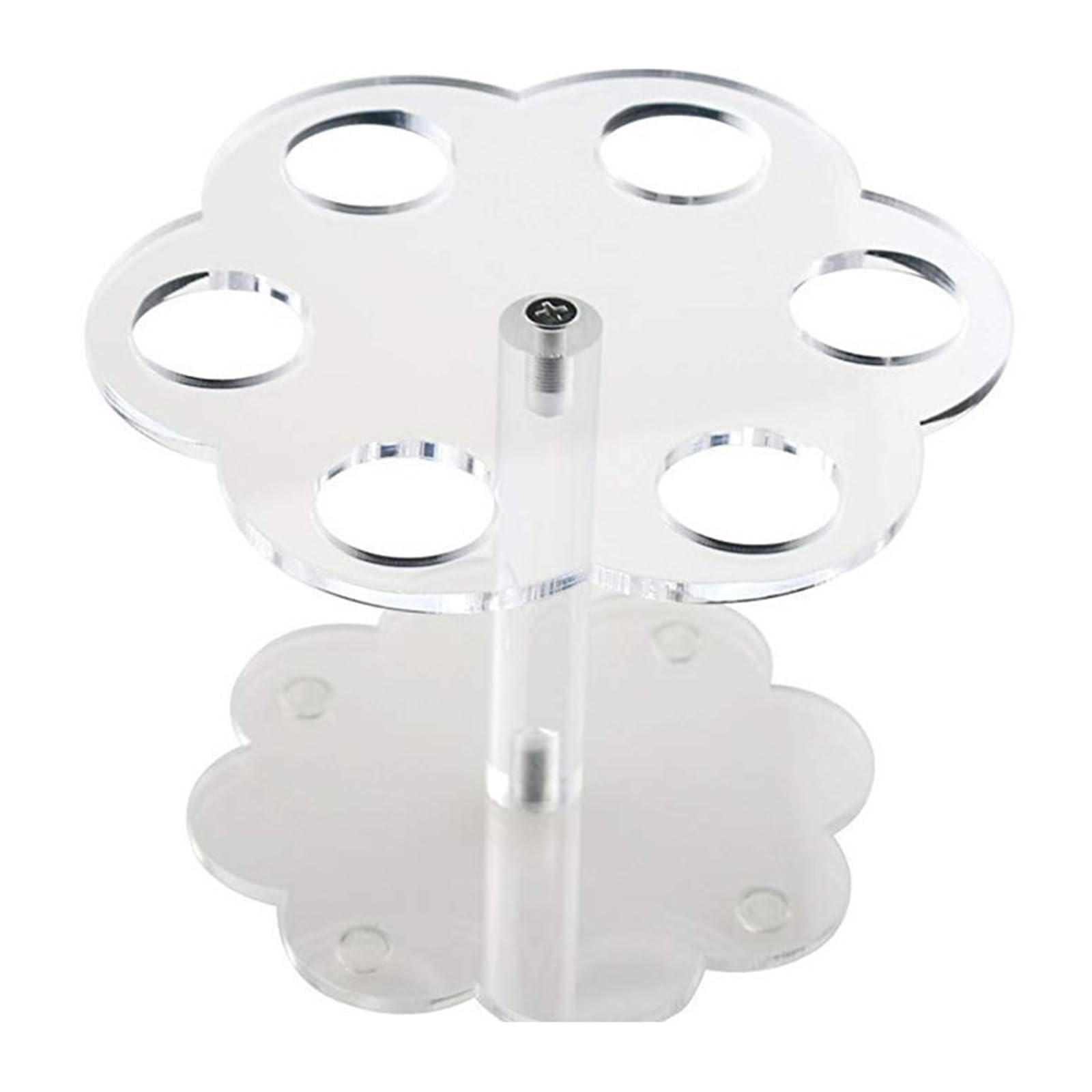 NVOQILIN Modern Acrylic Seasonings Bottle Stand 6 Hole Round Organizers Sturdy Materials for Kitchen Countertops Cleaning Compact Kitchen Countertop Storage Shelf