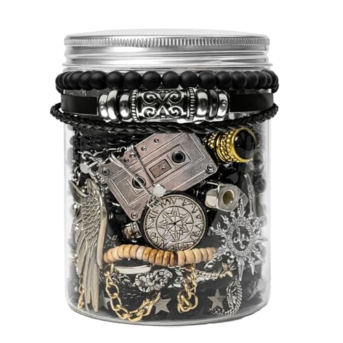 Image of SMUOBT Mystery Jewelry Jar Bundle - Surprise Vintage Jewelry Box for Women,Gift Jewelry Set (Necklace, Earrings, Rings,Kracelet,Keychain) - Unique Birthday Gift for Women