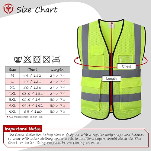 Asiphitu Reflective Safety Vest For Men Women High Visibility Construction Work Vest With Pockets And Zipper Front Hi Vis Security Vest With Reflective Strips Meets Ansi/Isea Standard thumb #2