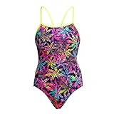 Normal hoher Beinausschnitt Funkita Badeanzug Ladies Single Strap Palm Puppy - Schwimmanzug Damen, Größe:38