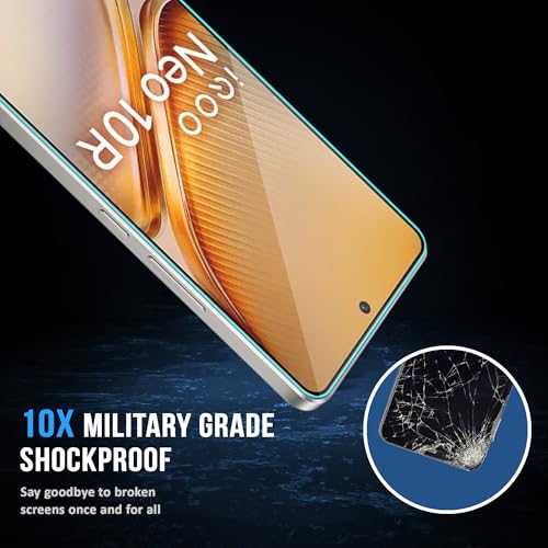 Image of FIRST MART Tempered Glass for iQOO Neo 10R & Neo 10, 9H Full-Glue Screen Protector, 3D Edge-to-Edge, HD Clear, Oleophobic, Case-Friendly, Black, Pack of 1