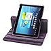 Samsung Tab 2 Case,Flying Horse Lichee Pattern 360 Degrees Rotating Stand PU Leather Case for Samsung Galaxy Tab 2 10.1 P5100 Auto Sleep/Wake Tablet （Purple）