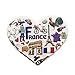 3D Francja magnes na lodówkę w kształcie serca pamiątki turystyczne naklejki magnetyczne magnes na lodówkę dekoracja domu i kuchni z Chin (Francja)