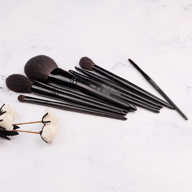 Pearlescent-Black-Series-Cosmetic-Brush-Set-Brush-Complete-Beginner-Portable-10-Makeup-Tools