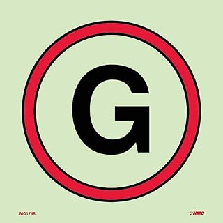 NMC National Marker Corp. IMO174R IMO, Symbol, Emergency Generator, 6 Inch X 6 Inch, Glow Rigid Laminated