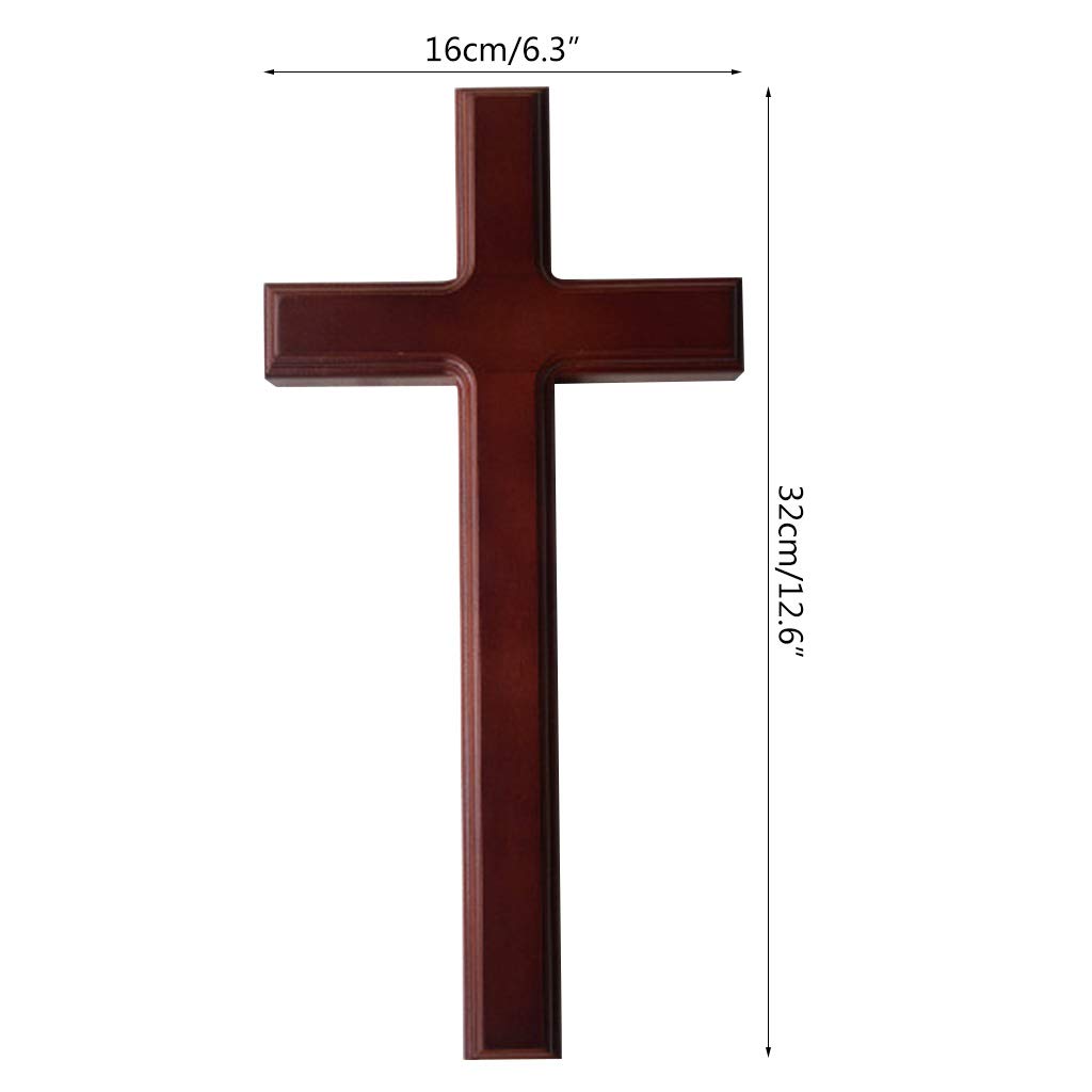 Croix Murale Chrétienne En Bois Avec Jésus - Crucifix Décoratif Pour Salon, Église Ou Cadeau - 21x11 Cm