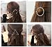 QTMY 4 Pcs Round Circle Triangular Lips Moon Shaped Hair Pin Clips Hair Jewelry Hair Accessories (Golden)