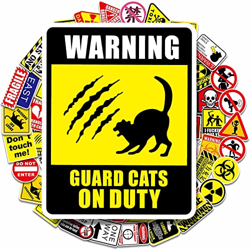 100 Pcs Warning Stickers for Hard Hat Laptop Tool Box Helmet Hood Hardhat Skateboard Water Bottles, Waterproof Decals Gifts for Teens, Adult, Car, Bumper, Essential Worker Welder Construction Union Military Oilfield Electrician(100Pcs/Pack)