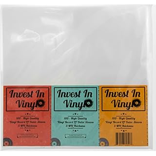 Invest In Vinyl 100 Clear Plastic Protective LP Outer Sleeves 3 Mil. Vinyl Record Sleeves Album Covers 12.75″ x 12.5″ Provide Your LP Collection with The Proper Protection - Les Beatles, Paul McCartney, John Lennon, RIngo Starr, George Harrison