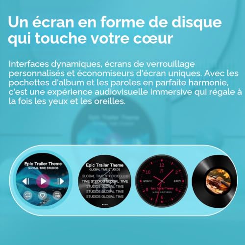 FIIO DISC Lecteur de musique HiFi portable, double DAC numérique avec sorties 3,5 mm et 4,4 mm, Bluetooth 5.4 LDAC, écran tactile (noir) – vue 4